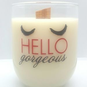 Hello Gorgeous 16oz glass Soy Candle.